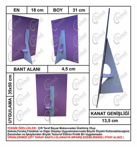 31 cm Karton Poster Ayağı Tek Kanatlı 500 Adet - 1